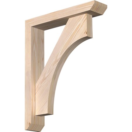 Ekena Millwork Westlake Slat Smooth Bracket w/ Offset Brace, Douglas Fir, 3 1/2"W x 16"D x 20"H BKT0402X16X20WTL06SDF